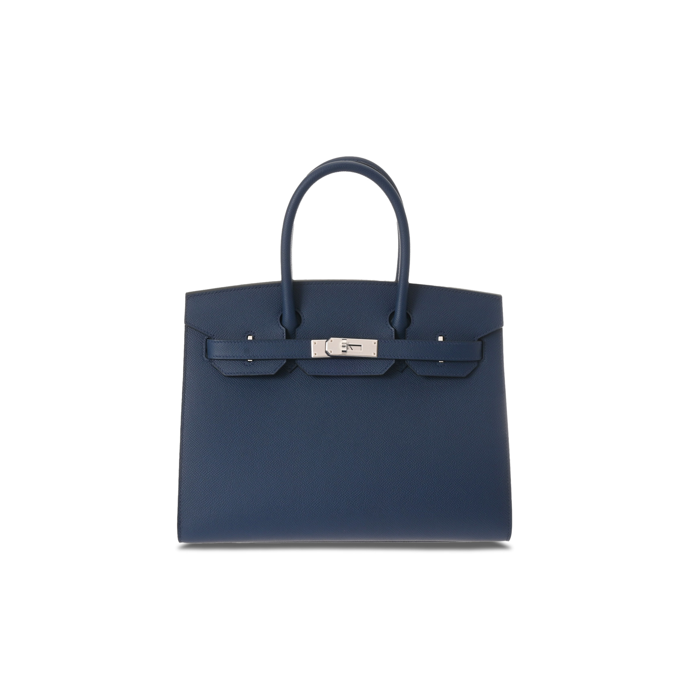 HERMES MASTER BIRKIN 30 EPSOM LEATHER DUCK BLUE SILVER BUCKLE PLATINUM BAG 614760 (30*23*15cm)